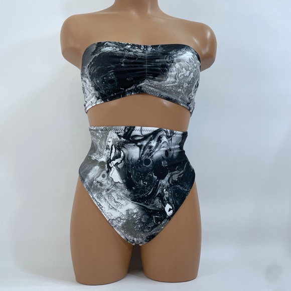 High waisted high cut bikini bottom cheeky swimsuit - Picture 7 of 10